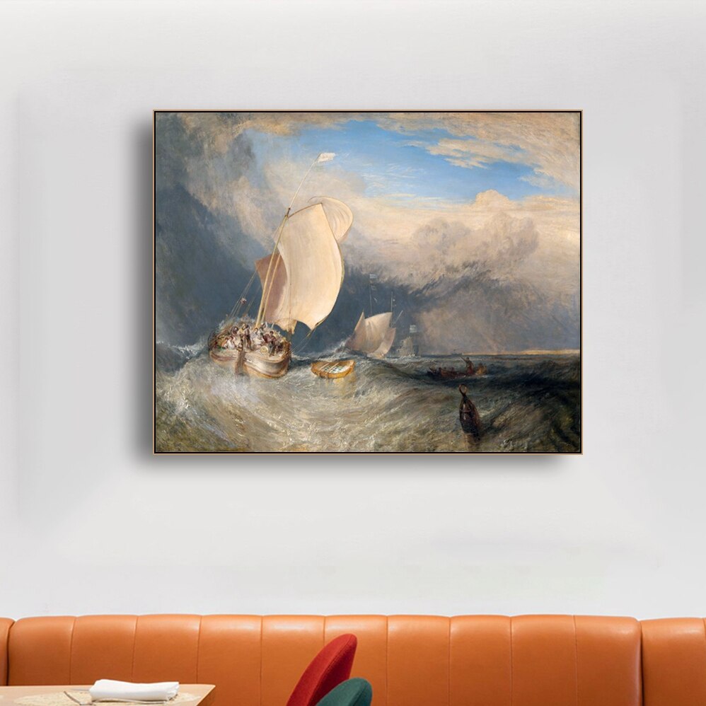 Funeral op Zee Door William Turner Muur Art Canvas Poster en Print Canvas Schilderij Decoratieve Picture voor Woonkamer Thuis decor