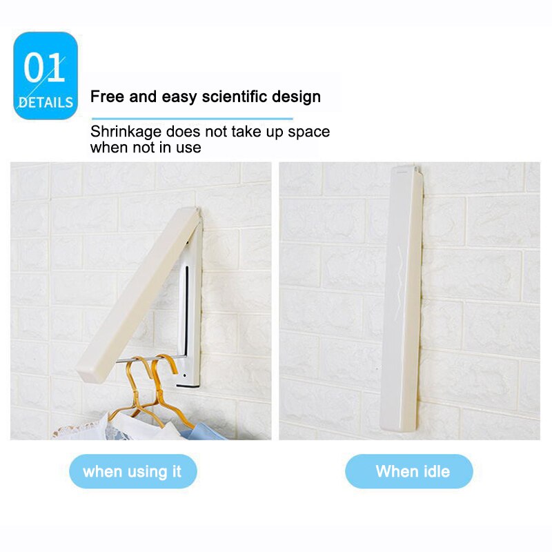 Retractable Clothes Airer Washing Line Laundry Wall Mount Dryer Hanger Clothe Hanger Outdoor Washing Line Drying Rack