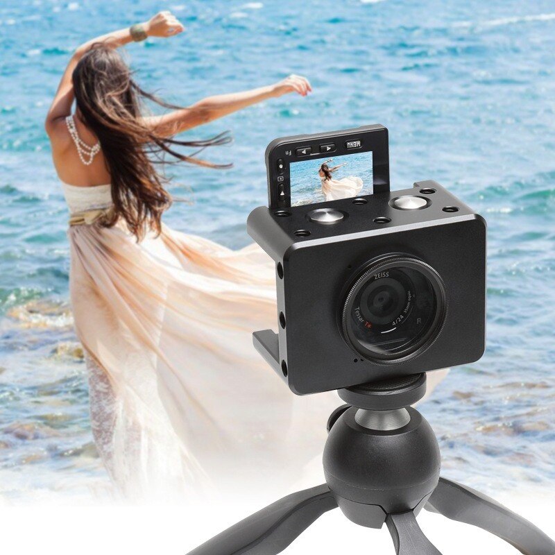 Jaula de cámara para Sony RX0 II adecuado para Sony Kit de aleación de aluminio Carcasa protectora sombra espejo UV Marco Accesorios