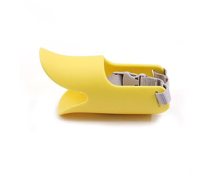 Hond Bite-Proof Eendenbek-Vormige Siliconen Mond Cover Anti-Barking Verstelbare Size Water Wassen Puppy Eendenbek Cover huisdier Accessoires: Yellow / L