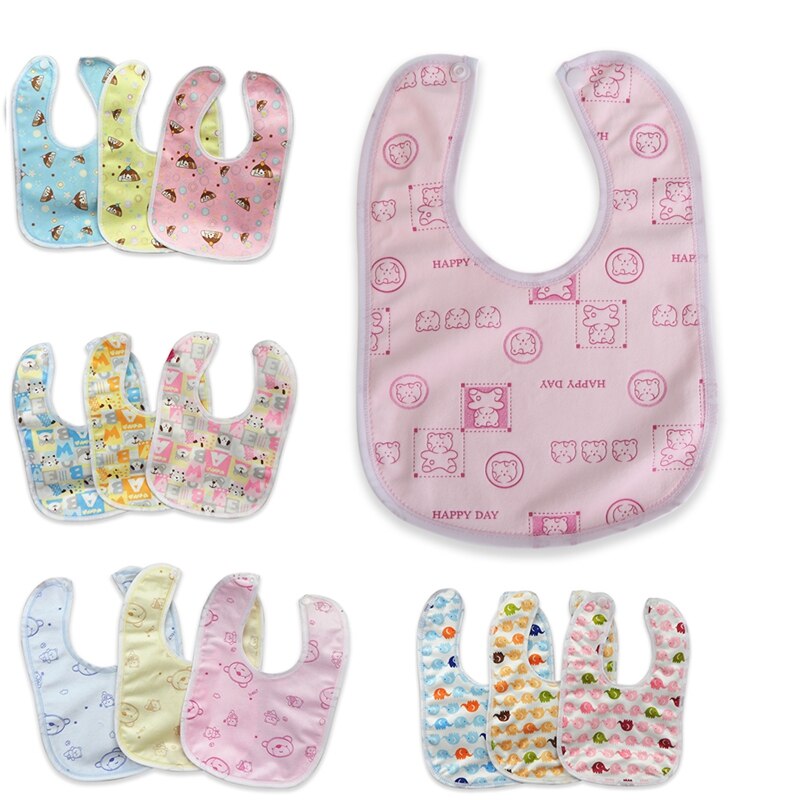Random Style Baby Bib Velvet Waterproof Baby Care Feeding Printing Bibs Towel GXMB
