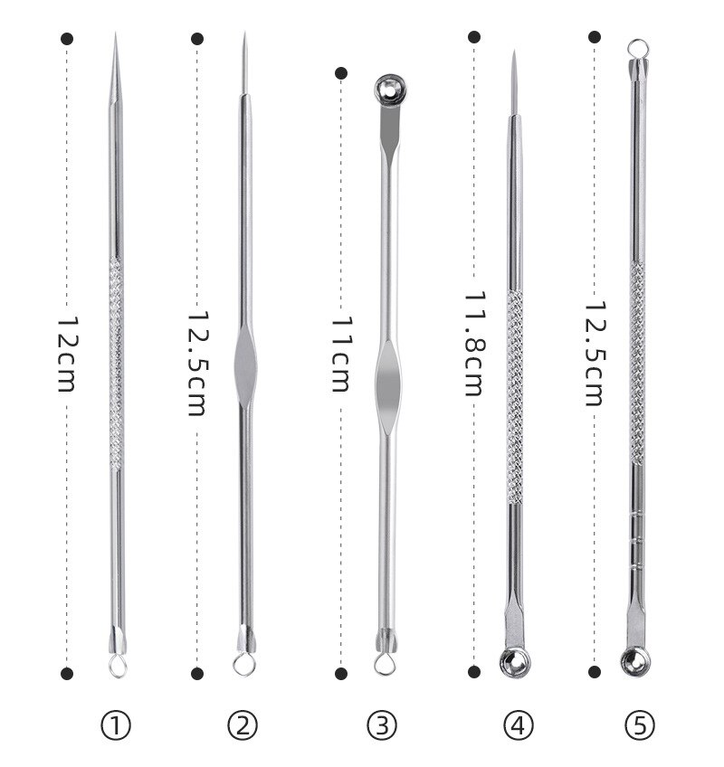 Acne Pin 8 Pieces Double Headed Beauty Tool Blackhead Remover Acne Remover Skin Care Tools Against Black Dots Facial Cleansing