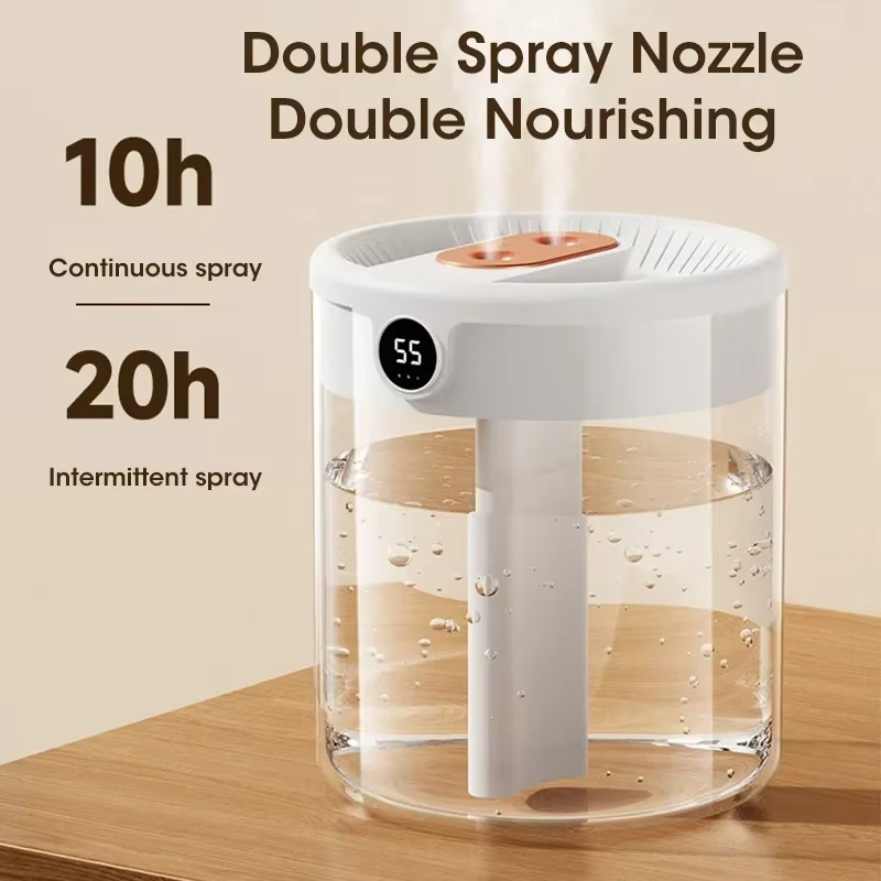 Xiaomi-humidificador de pulverización Dual de 2L, luz nocturna Digital, enchufe USB, gran capacidad, Nano niebla fina, dispositivo de Humidificación de aire para el hogar y el coche