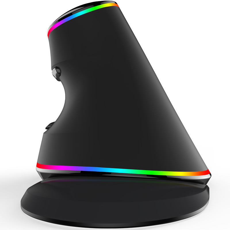 Delux – souris verticale ergonomique M618 Plus, 4000 DPI, filaire, LED, avec tapis de souris, pour ordinateur portable et de bureau