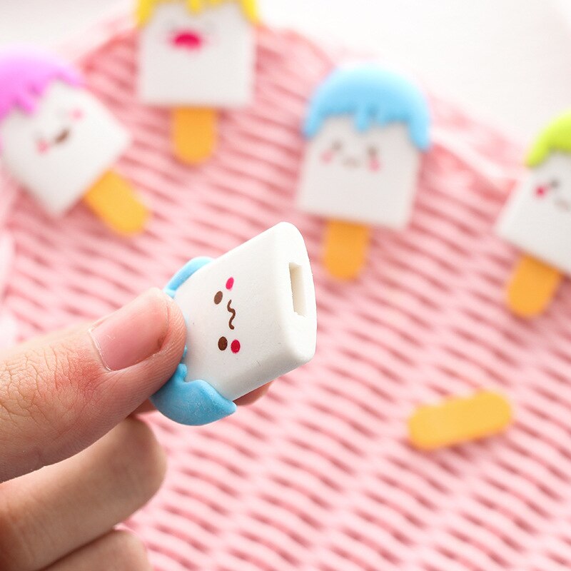 Borrador de lápiz de papelería creativa, goma de borrar de dibujos animados, puede montar paletas, modelado de goma, suministros escolares ecológicos, Uds.