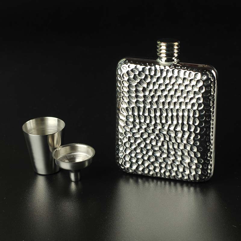 1 pc Portable Stainless Steel The Volcano Grain Style Hip Flask 6 Ounces Outdoor Hip Flask For Gentleman