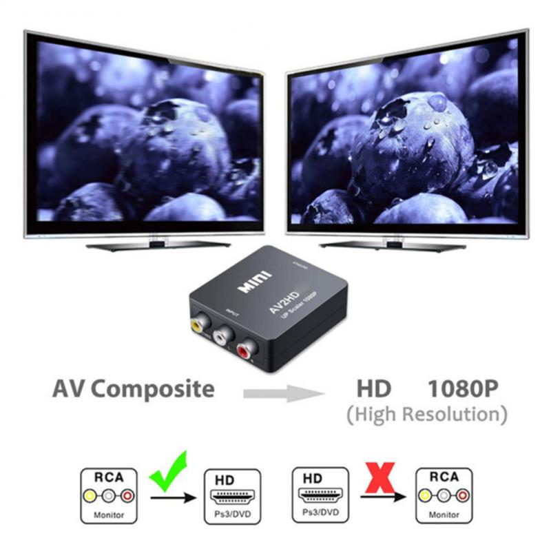 Portable Audio HD Video Composite Converter Box RCA AV To HD Converter Adapter CVBS Audio Video Adapter Wii NES SNES