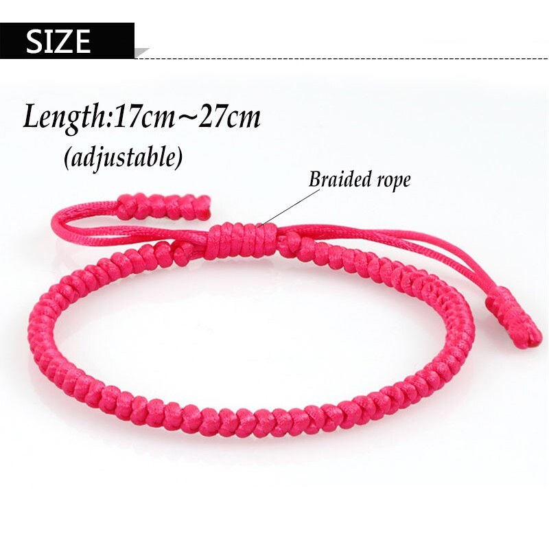 Femmes rouge chanceux Bracelets & Bracelets breloque à la main Simple noeuds corde réglable tressé Bracelet amitié bijoux de