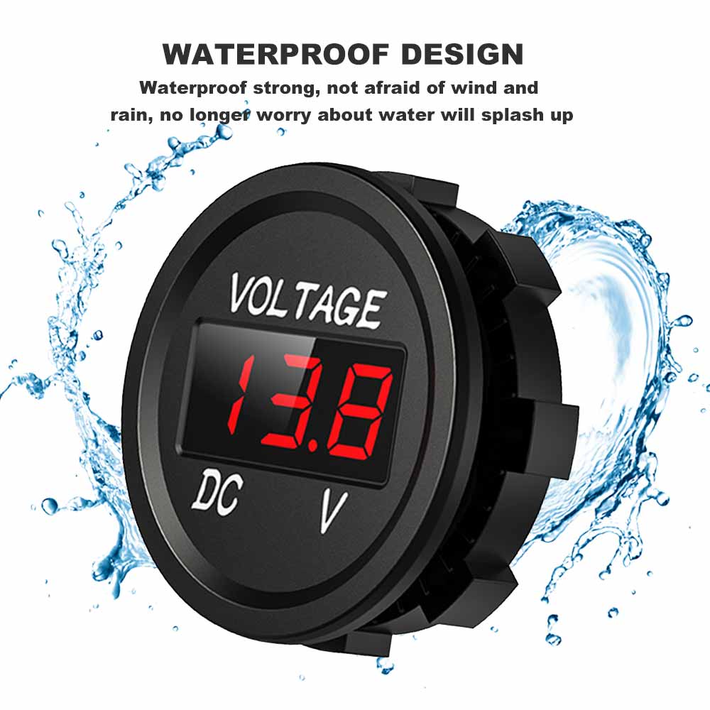 Tiardey DC 5-48 V voltmeter, batterijmonitor, waterdichte digitale