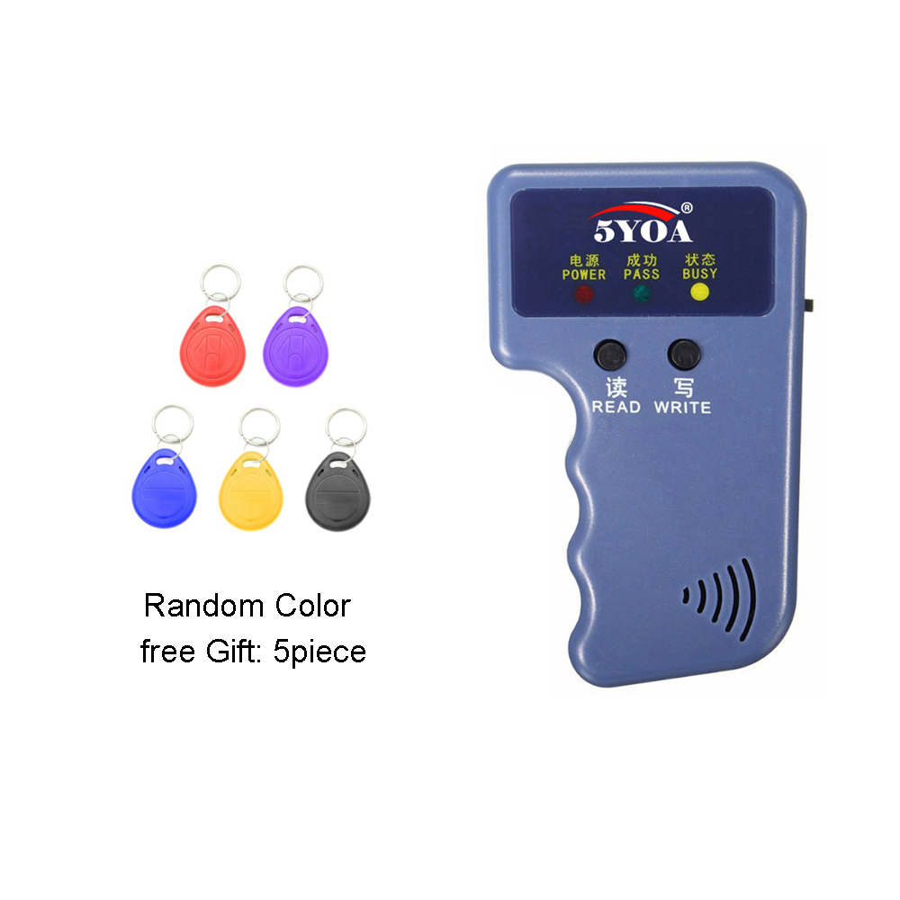 125KHz ID card reader access control Reader with 10pcs EM keychains RFID Proximity Security Door For Door Lock System: 5Piece Card reader