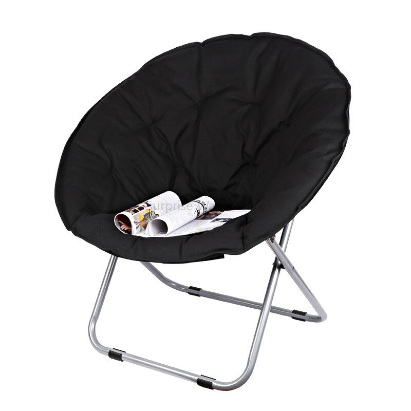 A 8%Folding Large Size Round Moon Saucer Camping Chair with Steel Frame Oxford Cloth Padded Seat Portable Moon Chair 7 Colors: as picture 2