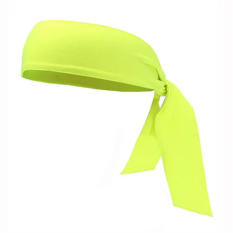Banda elástica deportiva de Color para tenis, Unisex, hombres, mujeres, niños, niñas, adolescentes, diadema para gimnasio, Fitness, Yoga, bandas para el cabello, sombreros atléticos: YELLOW