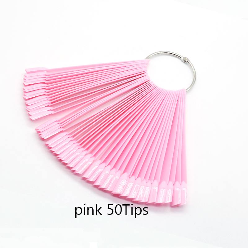 uñas accesorios y herramientas decoracion uñas muestrario uñas uñas postizas Puntas postizas para manicura, accesorios de estilo abanico ovalado para exhibición de uñas artísticas, transparentes, 50 piezas: Multicolor