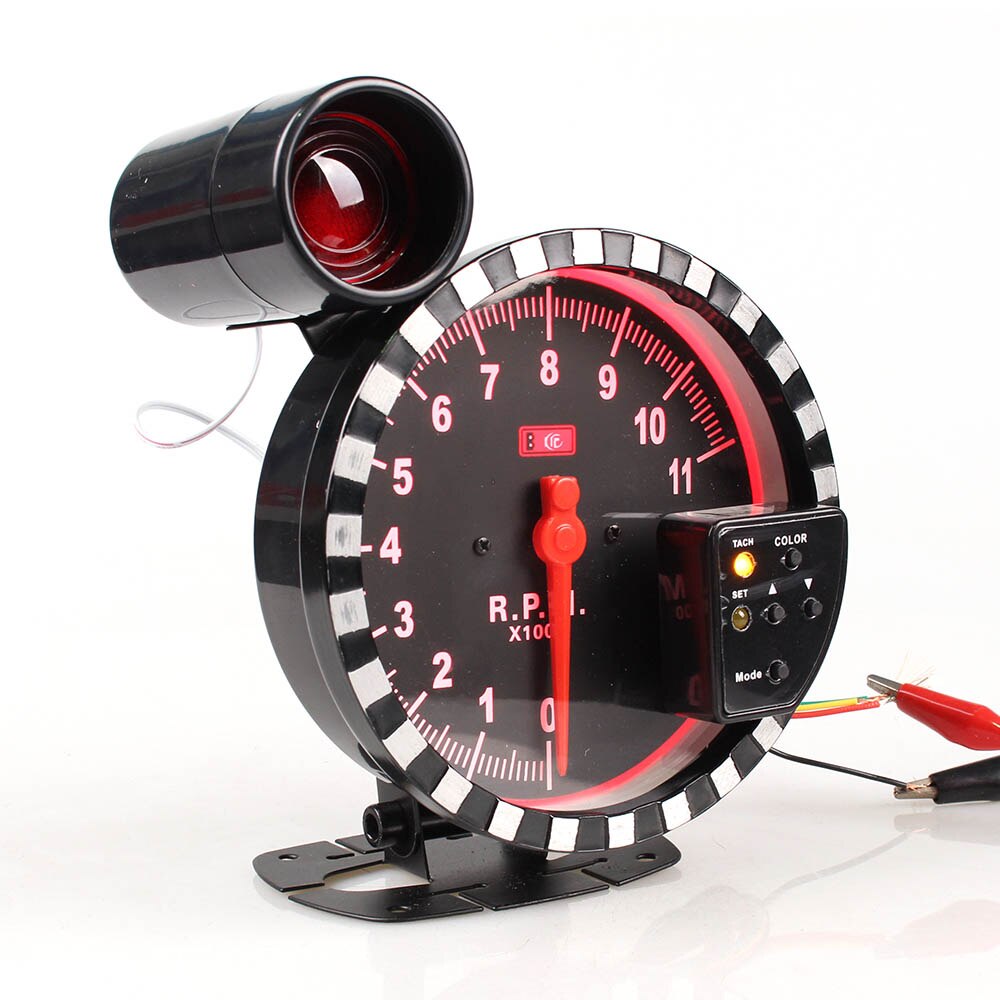 KET 5 Inch Car digital Tachometer Gauge RPM 11000K Gauge 7Color Backlight LED Shift Light rpm for 1-10 cylinder engine vehicles