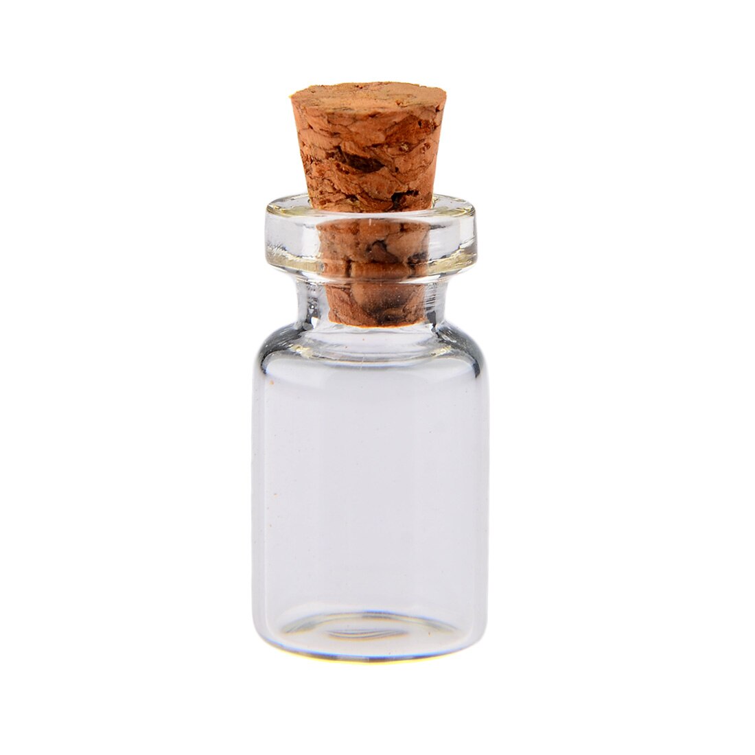 Mini botella de cristal transparente, frascos de vidrio vacío jarras con tapón de corcho, para bodas, 50 Uds./100 Uds., 0,5 ml