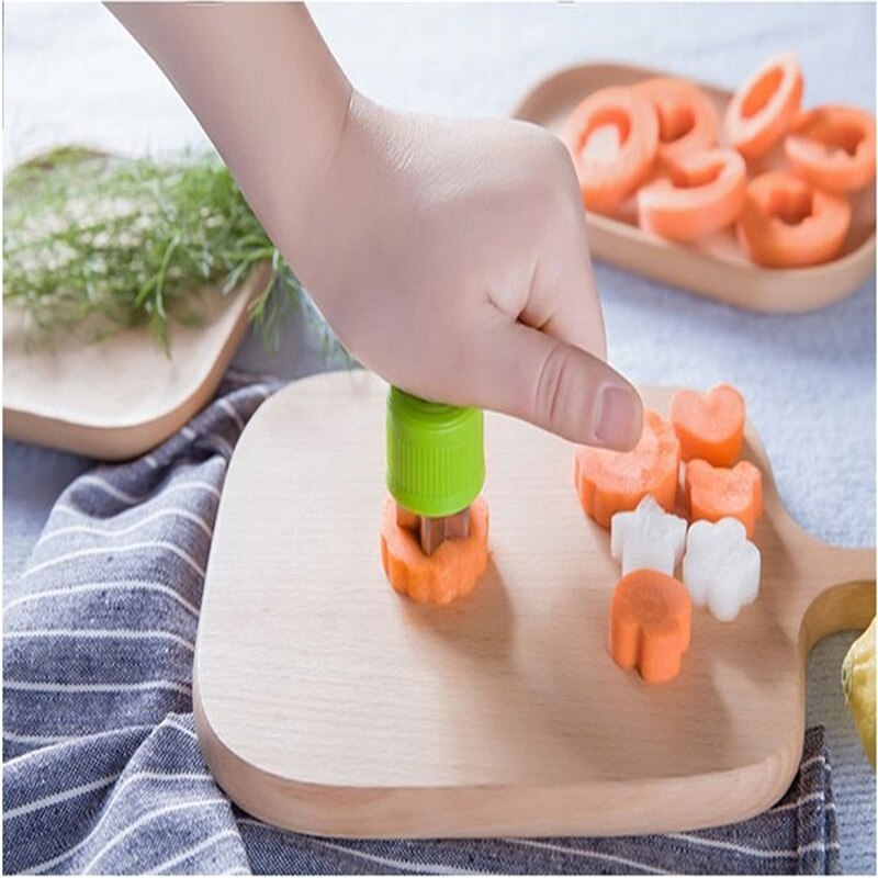 Cortador de fruta con moldes para arroz y verduras, 8 unidades/juego de cortador con dibujo de flores, molde de acero inoxidable para pastel, galleta, galleta, herramientas de forma de corte