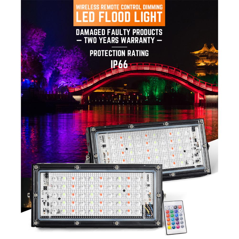 50W LED Schijnwerper Spotlight IP65 Waterdichte Ultra-dunne Lichtgewicht RGB Overstroming Licht Voor Outdoor Gebruik
