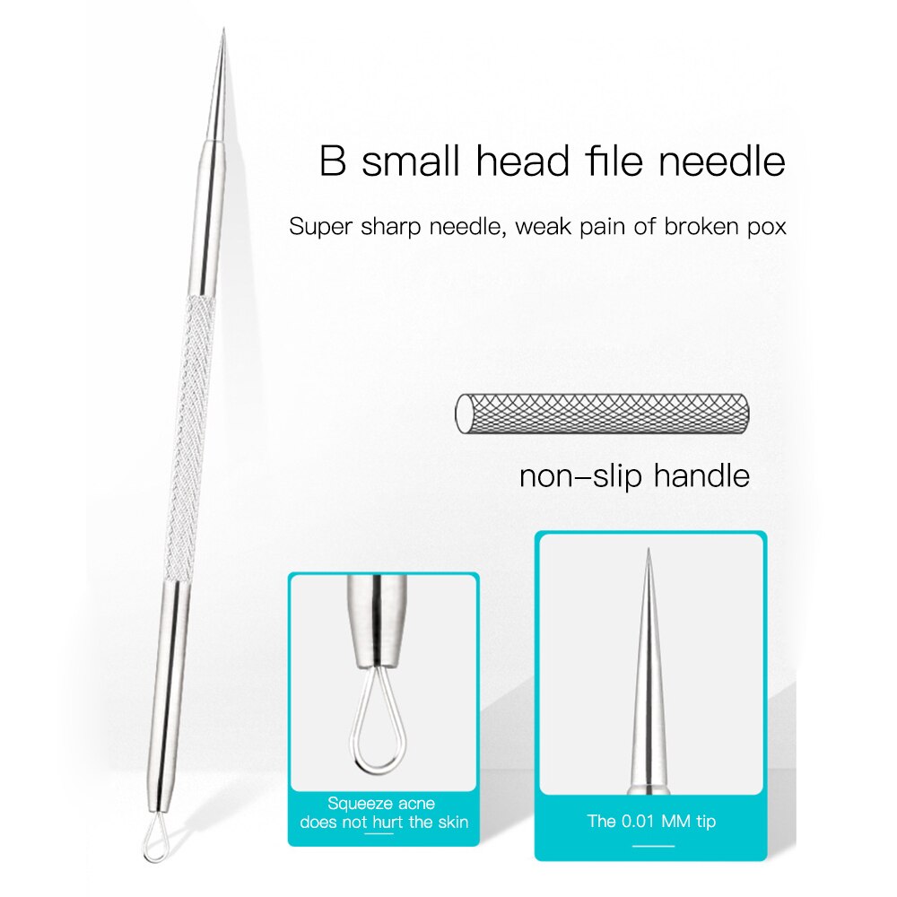 5 stuks roestvrijstalen mee-eter naalden acne clip antibacteriële acne naald mee-eter comedonen acne puistjes verwijderaar
