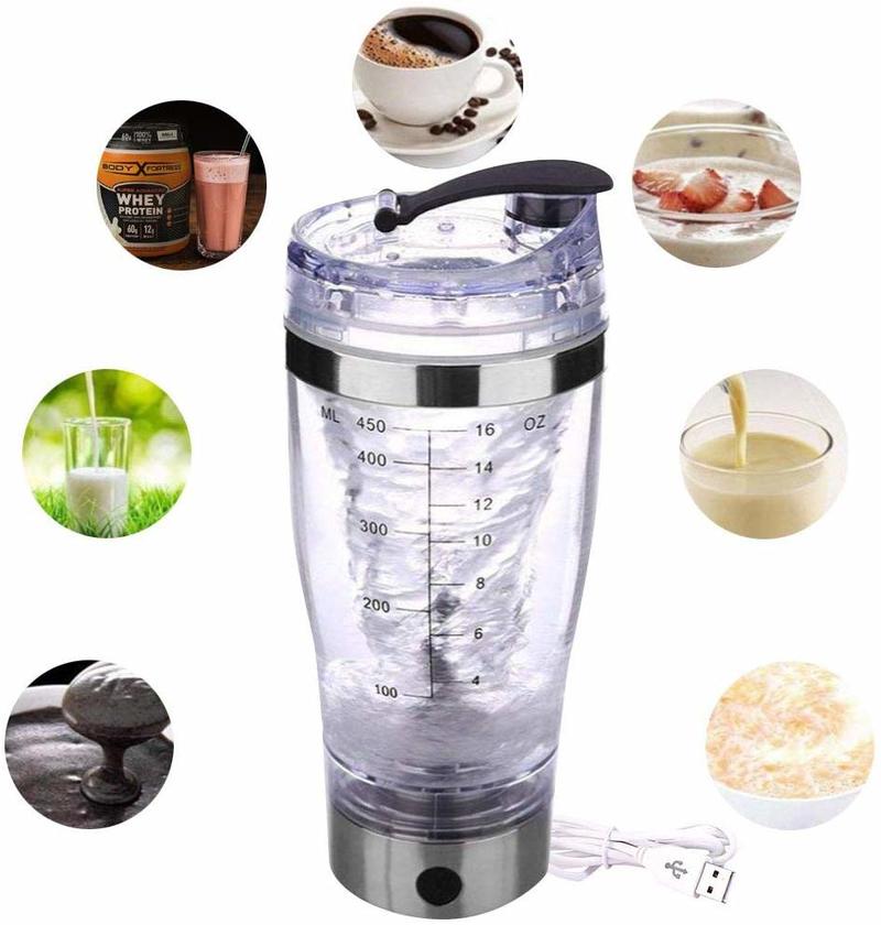 mikser USB ładowanie 16 uncji/450 ml wibrator robić odżywek białkowych elektryczny przenośny kubek robić mieszania kobiet wysoki za chwilę obrotowy tornado potrząsnąć Puchar mężczyźni