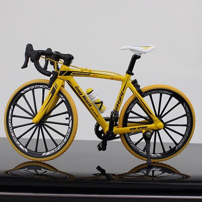 Alloy Bicycle Model 1:10 Mini Simulation Bicycle Toy Metal Racing Mountain Bike Portable Collection Children's Toy: Gold