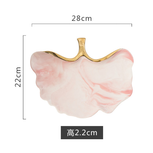 Eenvoudige Gloden Marmer Keramische Schotel Soep Rijstkom Salade Sieraden Opbergvak Decoratieve Servies YHJ021104: butterfly-pink-L