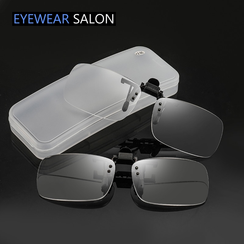 Flip Up Down Leesbril Clip Op Randloze Draagbare Licht Verziend Bril Lezers Mannen Vrouwen Hd + 1.0 + 1.5 + 2.0 + 2.5 + 3.0 + 3.5