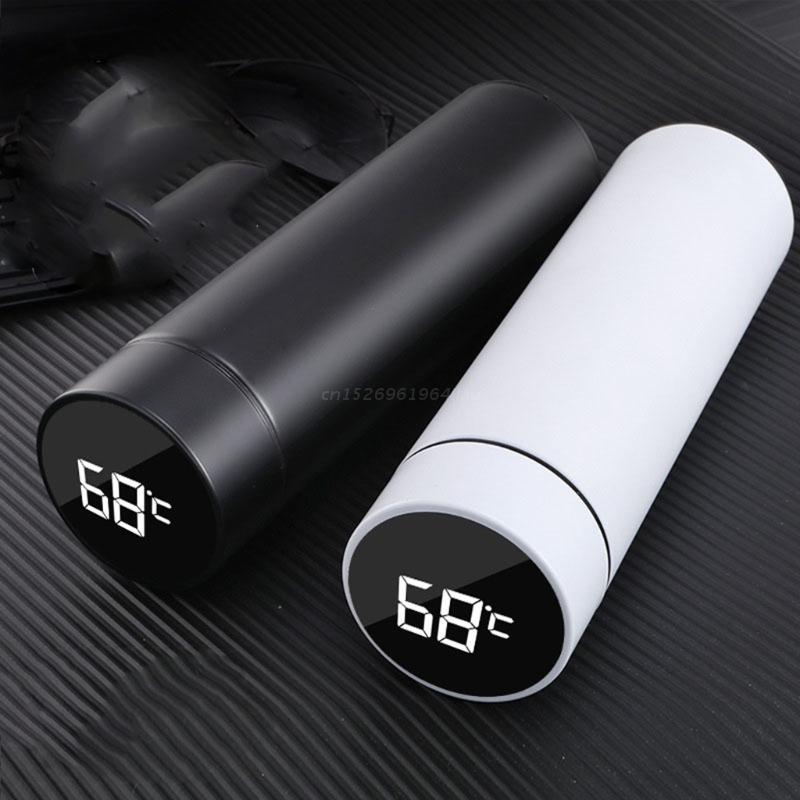Termo inteligente de acero inoxidable con pantalla de temperatura, botella de viaje para viaje, sopa, café, termo, botella de agua
