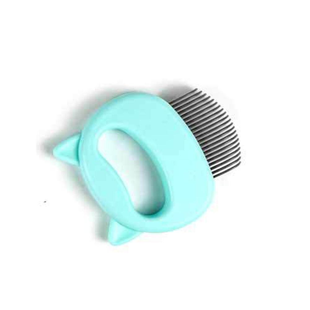 Peigne de nettoyage pour animaux de compagnie, fournitures de toilettage pour chiens et chats, peignes à dents fines, brosse pour chiens et chats, outil de toilettage en forme d'oreille, poils de coquille: green