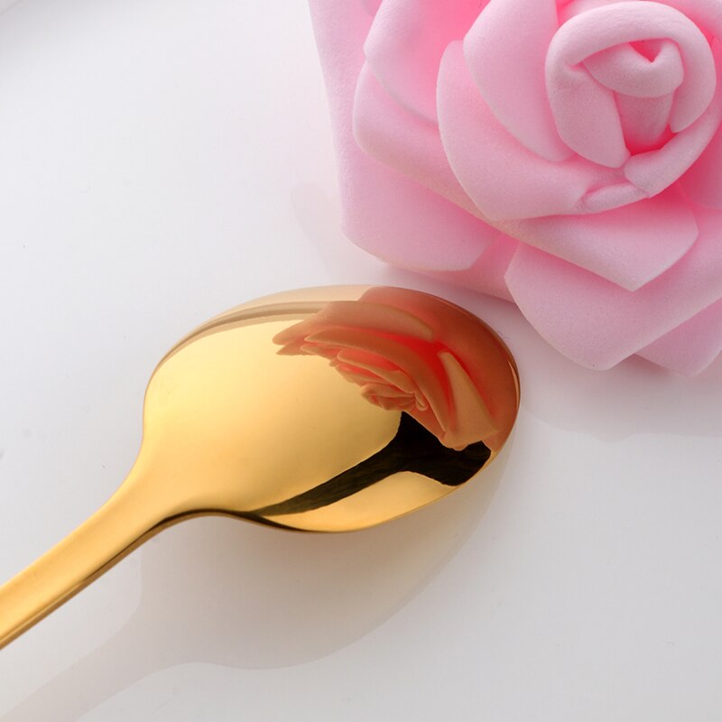 Cuillère à thé en acier inoxydable Rose or | Ustensiles de table, cuillère en or de cuillère à café Vintage, outil de cuisine de fête 10 pièces