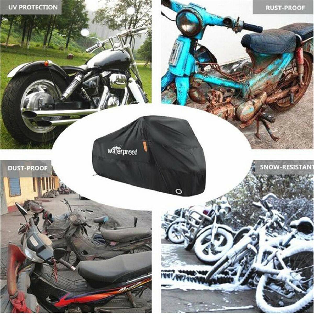 210t motorcykelafdækning vandtæt motorcykelafdækning støvtæt uv beskyttende udendørs motorcykel regndæksel cykeldæksler