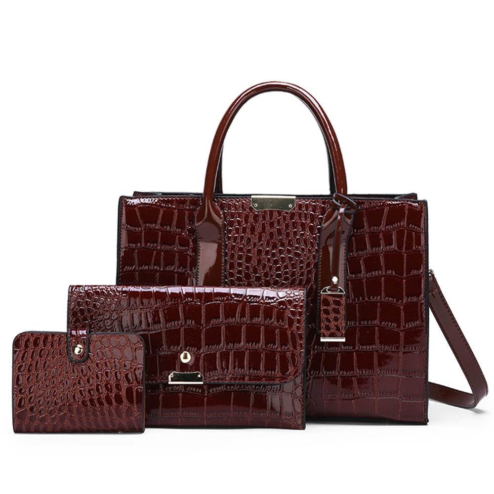 3pcs/Set Luxury Handbags Women Bags Bags Crocodile Leather Tote Bags Women Famous Brand Sac A Main Femme