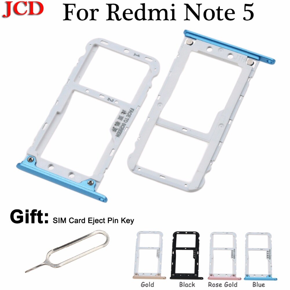 JCD SIM Card Tray Socket Slot Holder Adapters For Xiaomi for Redmi Note 5 Sim Cards Adapters Phone Replacement Spare Parts