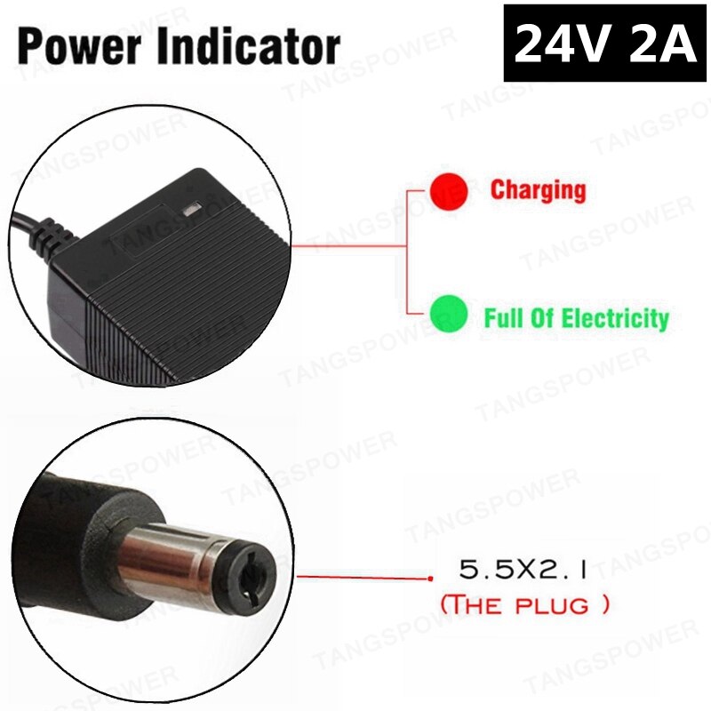 24V 2A lead-acid battery Charger For 28.8V Wheelchair golf cart lead acid Charger For electric scooter e-bike Lawnmower Charger: DC 5.5x2.1 / UK