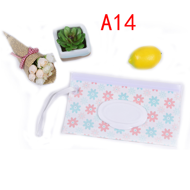 1PC Umweltfreundliche Baby-feuchttücher Kasten Nass Wischen Kasten Reinigung Tücher Tragetasche Clamshell schnappen Gurt Wischen Container fallen: A14