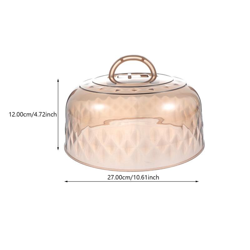 Transparent Food Cover Dust-Proof Plastic Round Dome Cake Fresh-Keeping Lids Snack Tray Display Cover Kitchen Tools: Coffee27x27cm