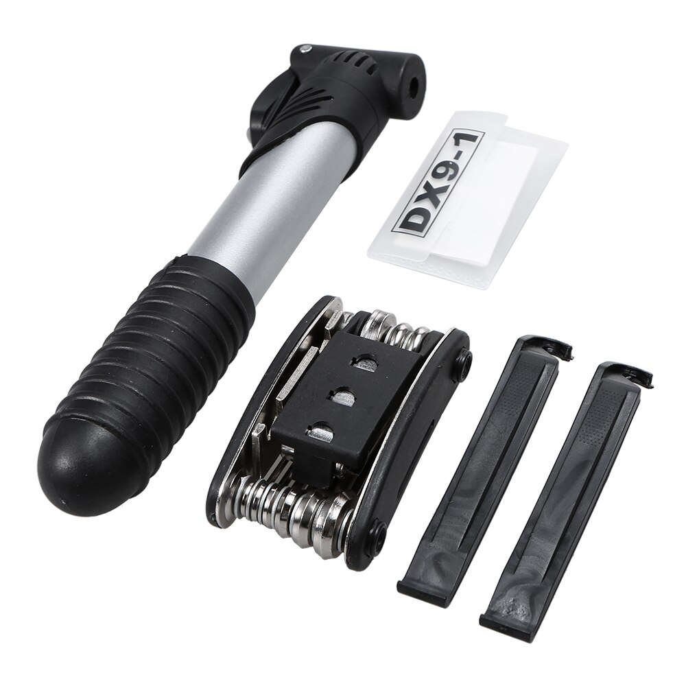16-in-1 Multi Bike Bicycle Repair Tools Mini Pump Screwdriver Wrench Portable Cycling Repair Tool Set with Bike Triangle Bag
