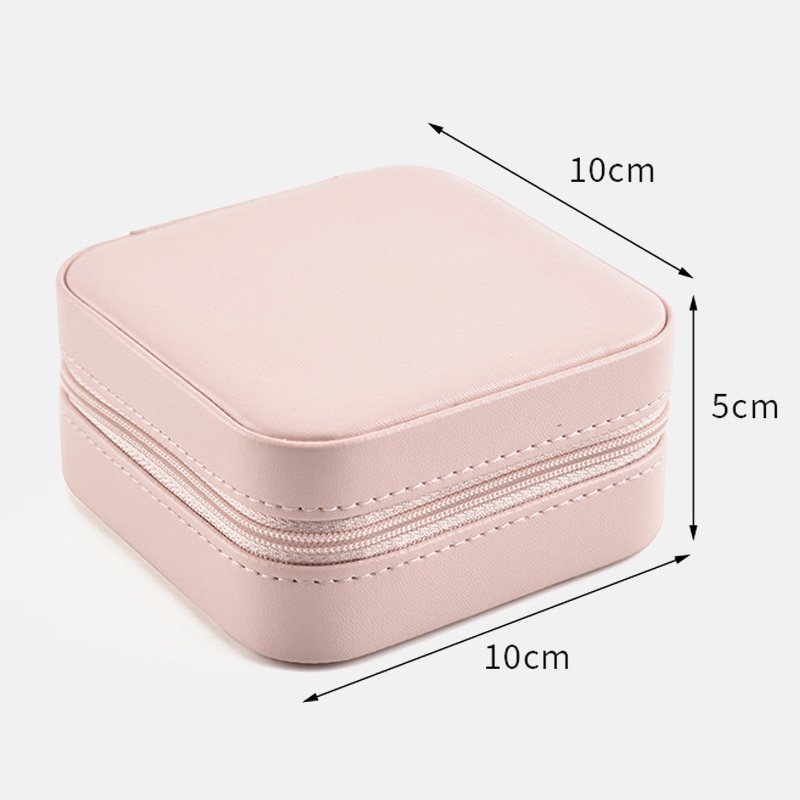 Small Size Jewelry Flip Cover Organizer Portable Cosmetic Leather Storage Display Travel Jewelry Case Boxes Jewelry Box Drawers