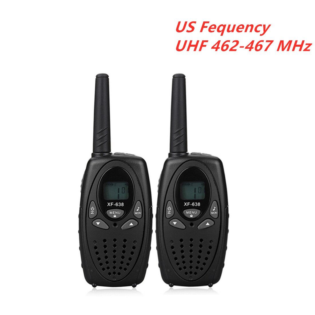 Walkie Talkie XF-638 2PCS Handheld Zwei Weg Intercom Tragbare Radio XF 638 Talkie Walkie UHF 462-467MHz & 446MHz Walkie-talkies: Black US Fequency