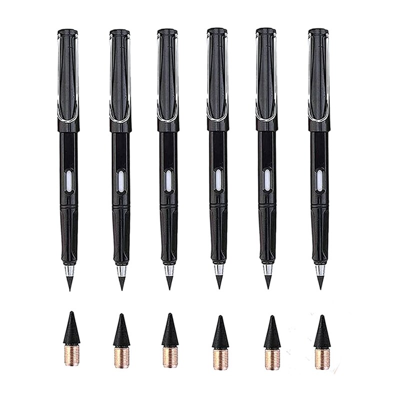 6Pcs Everlasting Pencil, Infinite Pencil, Technology Inkless Pen, Magic Pencils for Kids, for Home Office School: sky blue