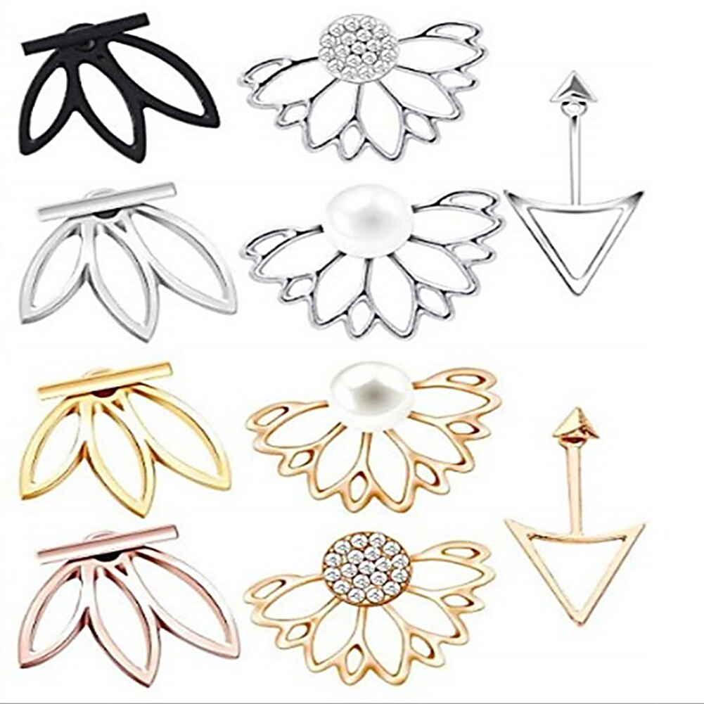 10 Pairs Geometrische Hollow Oorbellen Bloem Stud Strass Vrouwen Oor Sieraden Set Voor Winkelen Reizen Accessoires