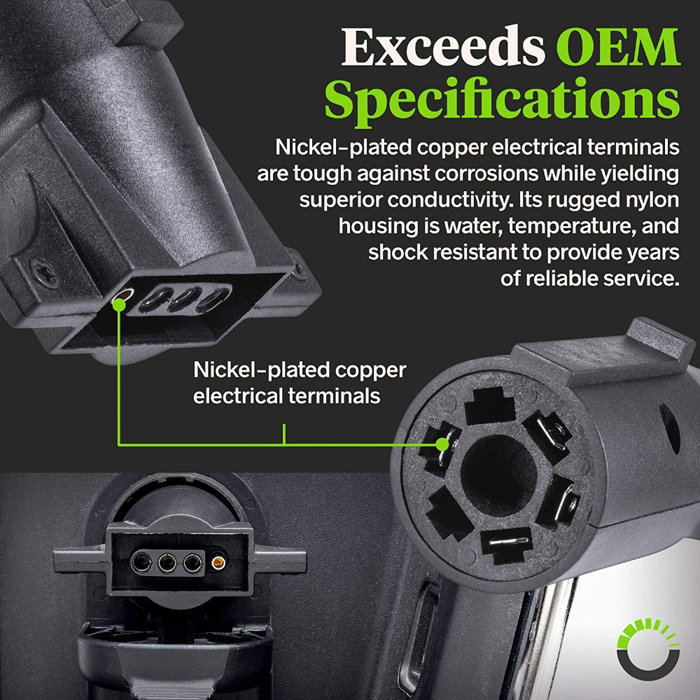 7-Way Blade to 4-Way Flat Trailer Adapter 7-pin to 4-pin Trailer Wiring Plug Adapter