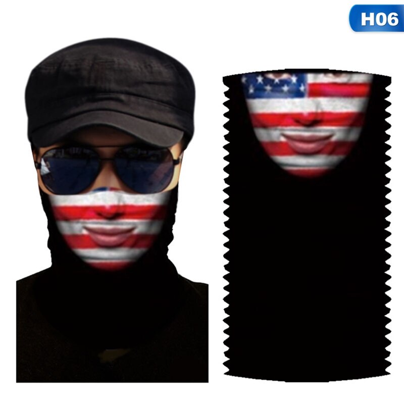Bufanda de deporte para pesca en bicicleta, gorro sin costuras 3D, Bandanas para el cuello de Calavera, bufanda mágica a prueba de viento, bufanda para senderismo, polaina para el cuello, 1 ud.: H06