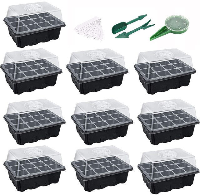 10 Pack Seed Starting Trays 12 Cells Insert House ... – Grandado