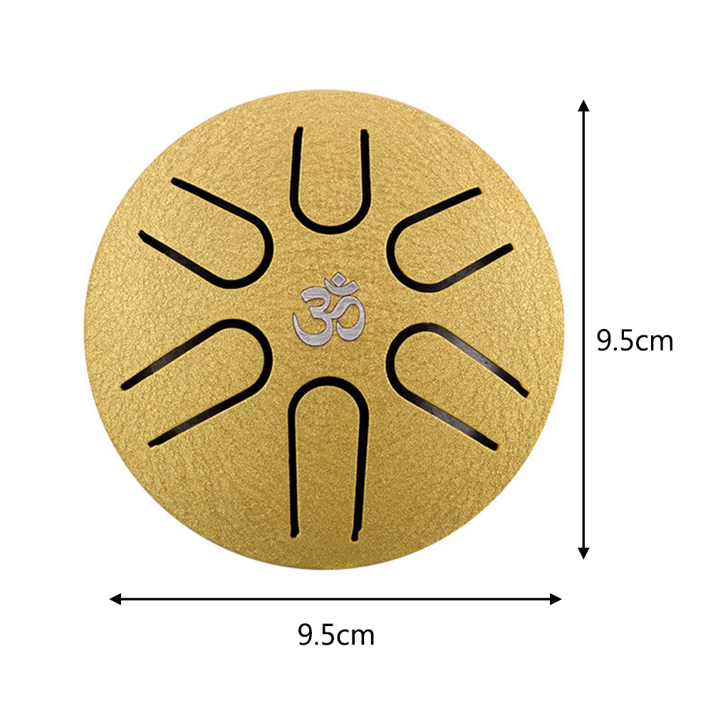 Pocket Ethereal Drum 3 inch 6 Tone Steel Tongue Drum Mini Hand Pan Drum with Drumsticks Portable Percussion Music Instrument: 3 inch 6 Tone Type B