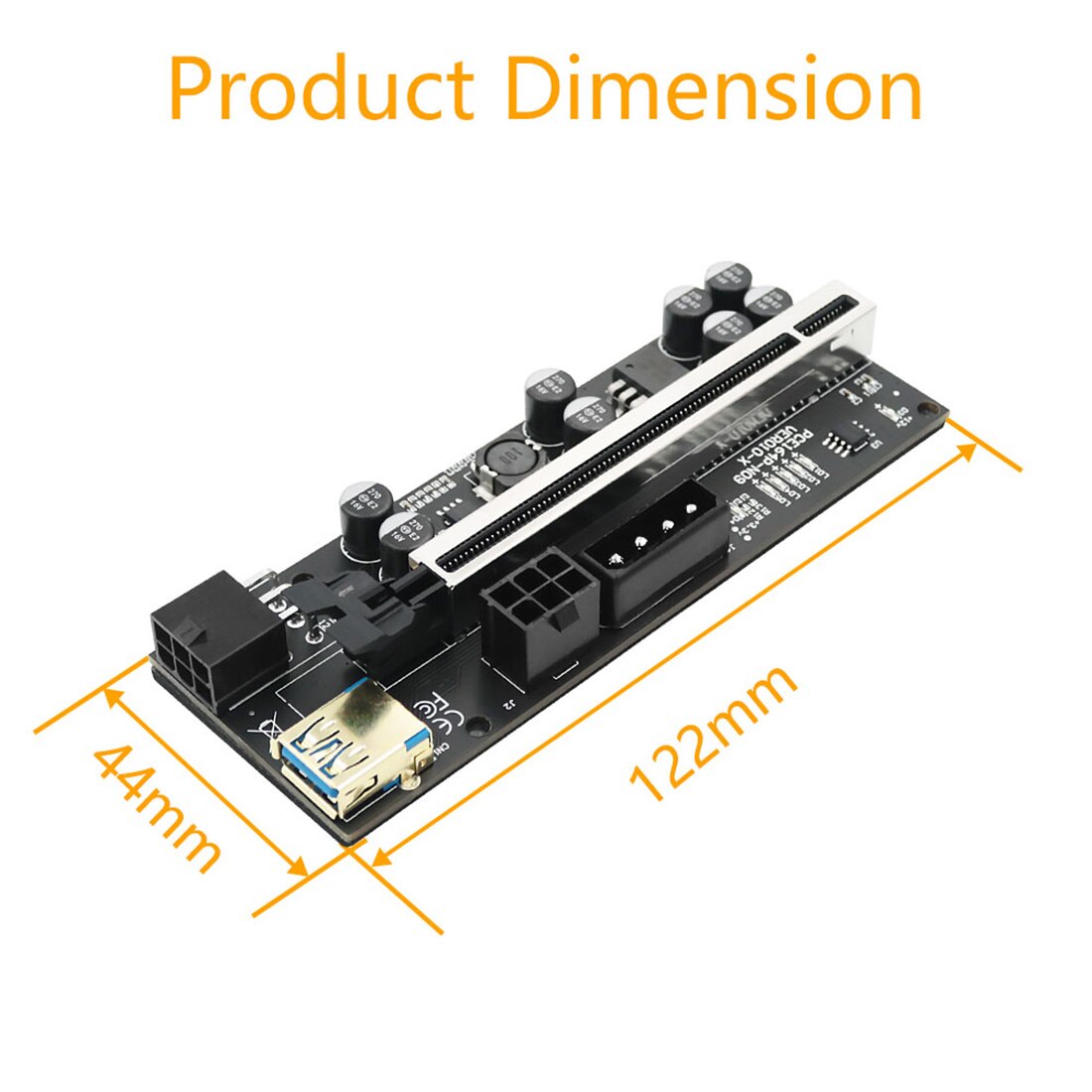 Versie 010-X Pcie 1x Tot 16x Usb 3.0 Extension Card Met 6P Naar Sata Kabel Voor Gpu Grafische card Powered Riser Card Adapter