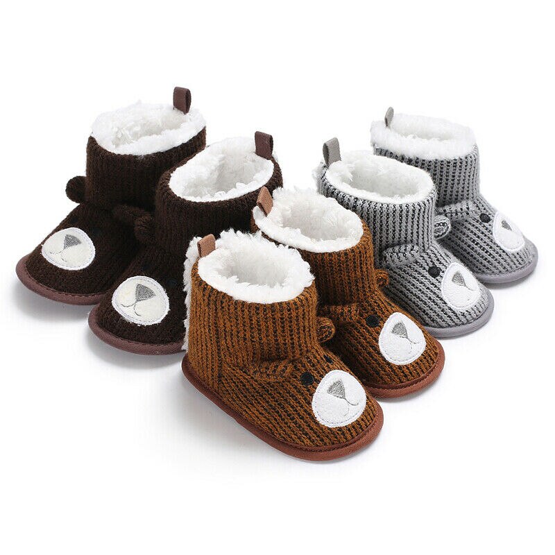 Baby pige dreng skridsikre sne støvler vinter varme støvletter spædbarn lille barn nyfødte bløde såle krybbe sko 0-18m