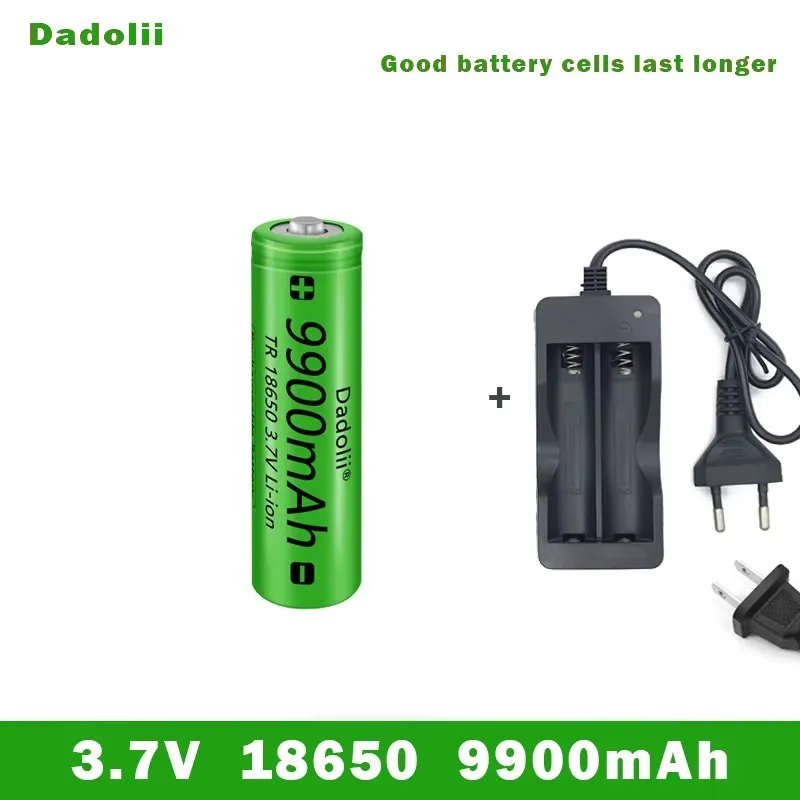 18650 bateria recarregável 3.7v 18650 9800mah capacidade li-ion bateria recarregável para lanterna tocha bateria + carregador: ROXO