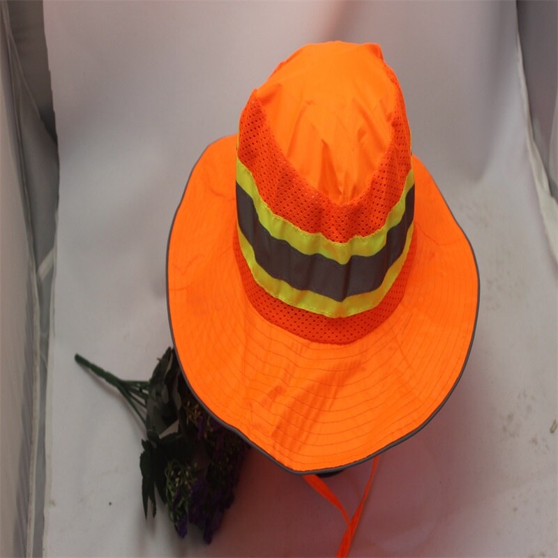 Justerbar udendørs reflekterende sikkerhedshat solbeskyttelse skyggehat arbejdsplads sikkerhedshjelm fluorescein fishers hat