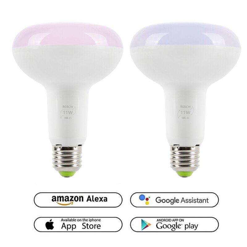 WiFi Smart Light Bulb 11W R95 Dimmable Multicolor Wake-Up Lights No Hub Required Compatible with Alexa and Google Assistant