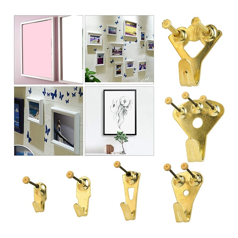 Picture Hangers,140 Pieces Photo Frame Hanging Kit,Picture Hanging Kit with Nails for Wall Mounting, Supports 10-100 Lbs